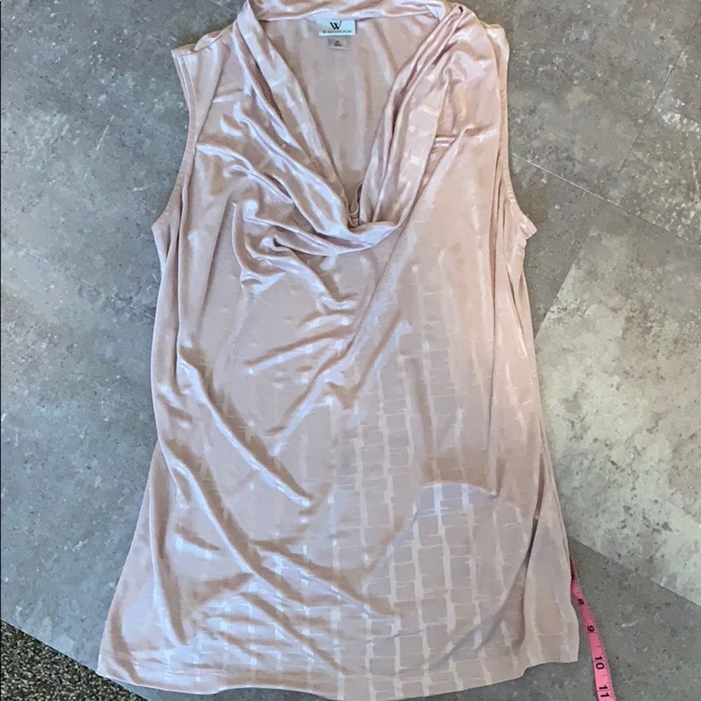 Worthington pink cowl Neck sleeveless blouse